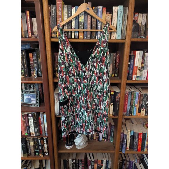 Balenciaga Multicolor Lace Shift Dress Geometric Pattern Silk Slip Size 8-10 M - Picture 3 of 9